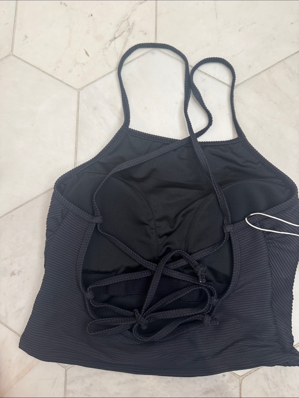 Nani Swimwear Black Ribbed High Neck Tankini Top - Picture 3 of 5